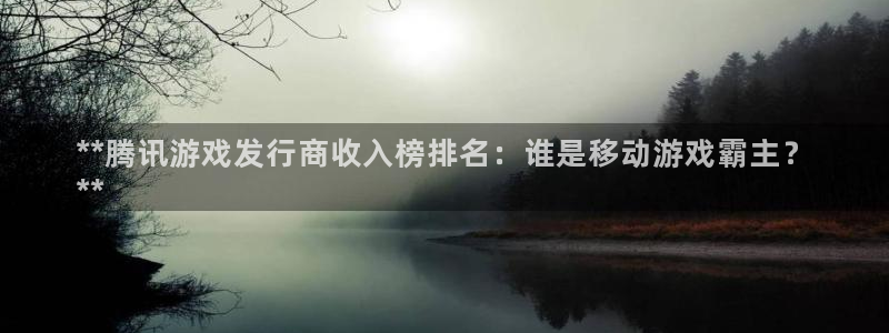 新航娱乐招商率合作 485624 怎么样：**腾讯游戏发行商收入榜排名：谁是移动游戏霸主？
**